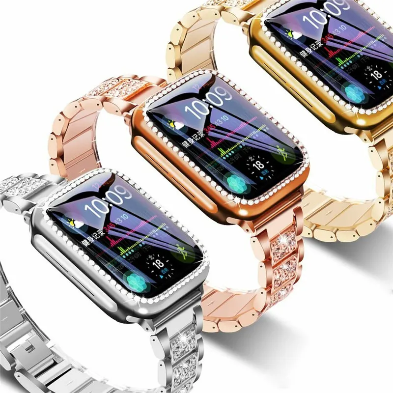 For Apple Watch Series 7 6 5 4 3 Bling Diamond Stainless Steel Wrist Band Strap+3D Case
For Apple Watch Series 7 6 5 4 3 Bling Diamond Stainless Steel Wrist Band Strap+3D Case
