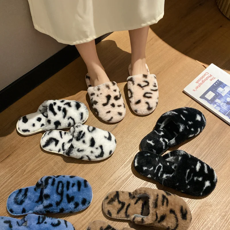 Winter Women House Slippers Home Floor Shoes Faux Fur Leopard Print Round Toe Flat Non Slip Footwear Cozy Casual Leisure Ladies
Winter Women House Slippers Home Floor Shoes Faux Fur Leopard Print Round Toe Flat Non Slip Footwear Cozy Casual Leisure Ladies