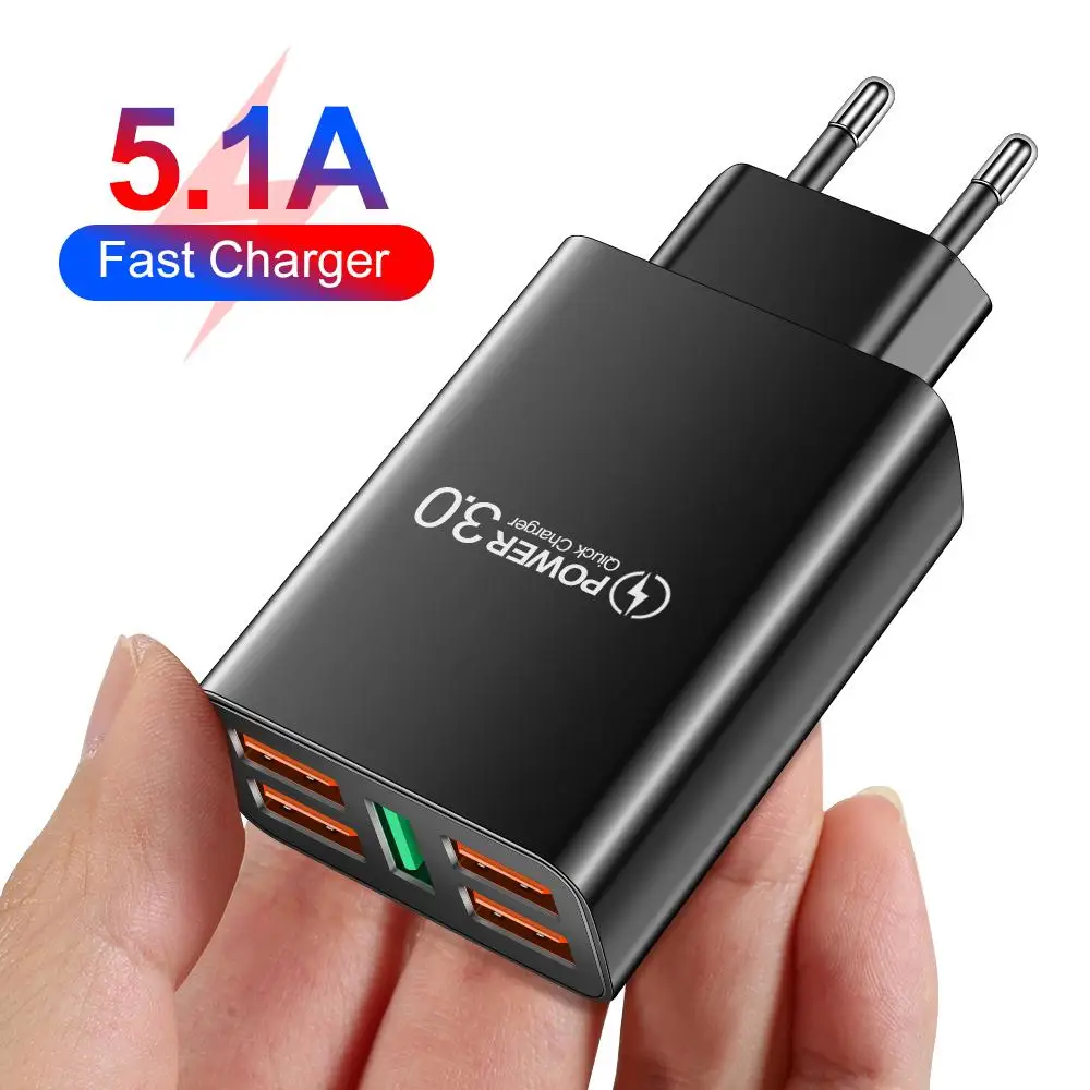 5 USB Charger Multi-port Travel Charging Head EU/US Plug Mobile Phone Charger For IPhone 12 Xiaomi Samsung Huawei Charging
5 USB Charger Multi-port Travel Charging Head EU/US Plug Mobile Phone Charger For IPhone 12 Xiaomi Samsung Huawei Charging