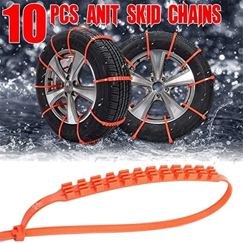 10Pcs Car Anti Slip Tire Chains Emergency Anti-Skid Chains for Car/SUV/Truck Width 175-295mm/7.2-11.6 Inch
10Pcs Car Anti Slip Tire Chains Emergency Anti-Skid Chains for Car/SUV/Truck Width 175-295mm/7.2-11.6 Inch