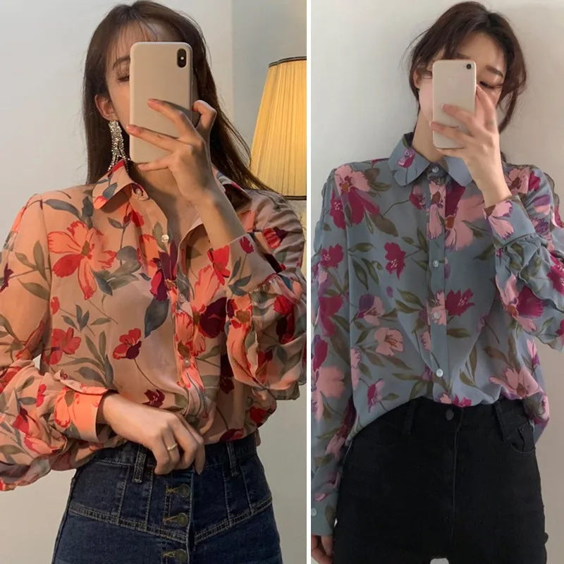 New Arrival Women Blouses Autumn Fashion Floral Print V-Neck Long Sleeve Chiffon Shirt Tops
New Arrival Women Blouses Autumn Fashion Floral Print V-Neck Long Sleeve Chiffon Shirt Tops