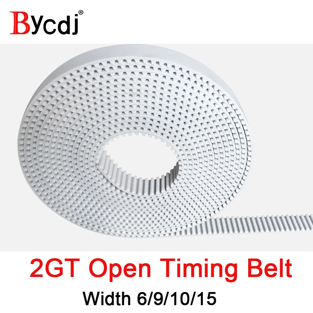 2GT Open synchronous belt 2GT-6 width 6/9/10/15mm polyurethane Steel PU S2M Timing belt Small backlash 3D printer
2GT Open synchronous belt 2GT-6 width 6/9/10/15mm polyurethane Steel PU S2M Timing belt Small backlash 3D printer