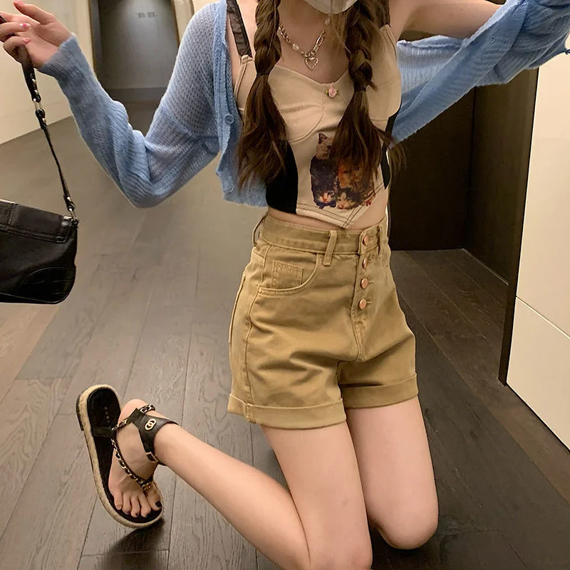 Shorts Women Summer Retro Simple Solid Casual Ladies Loose Ulzzang Trendy Daily All-match High Waist Denim Bottom Chic Harajuku
Shorts Women Summer Retro Simple Solid Casual Ladies Loose Ulzzang Trendy Daily All-match High Waist Denim Bottom Chic Harajuku