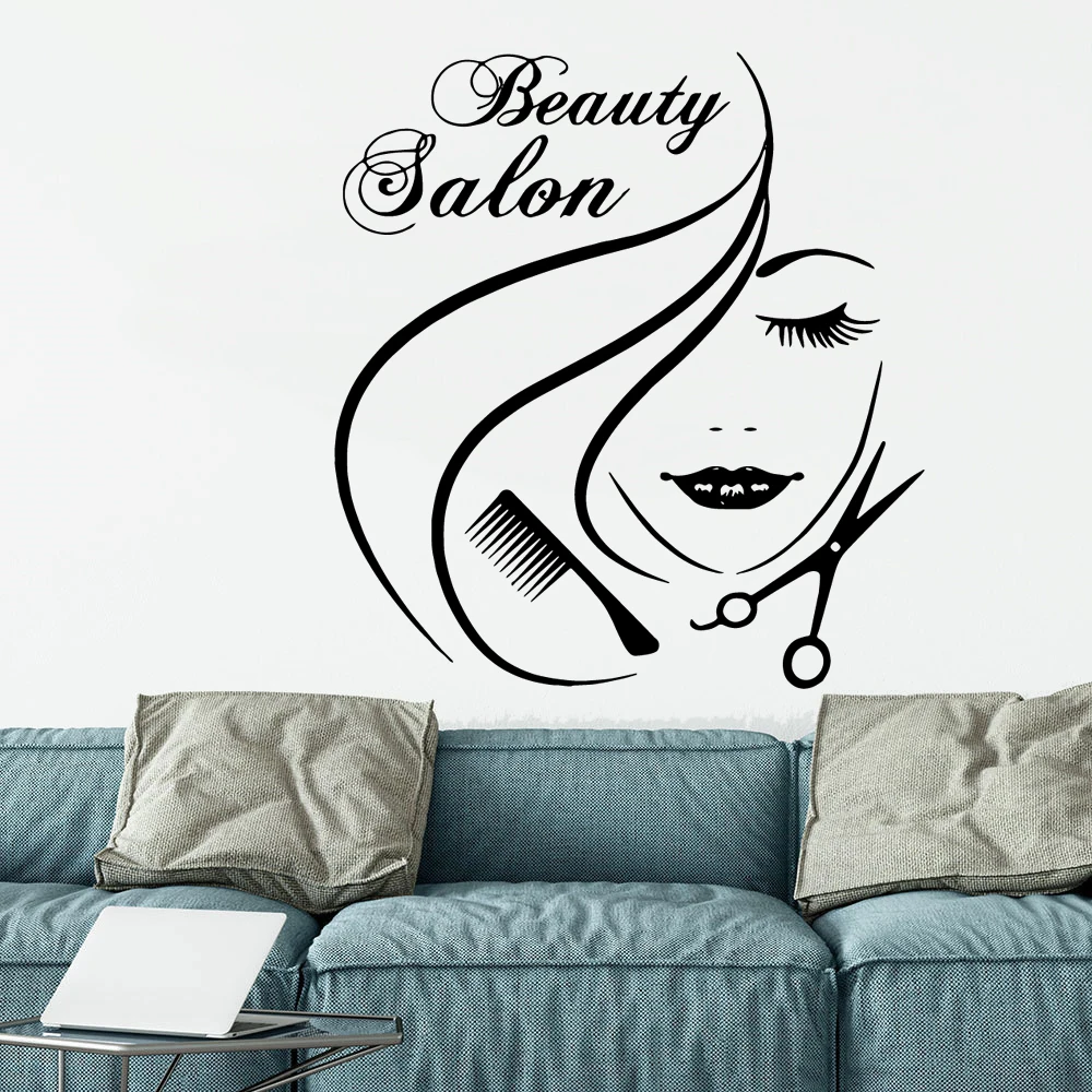 Delicate Beauty salon Wall Art Decal Decor Wall Sticker For Hair Salon Decorating Vinyl Mural Woman Salon наклейки WL345
Delicate Beauty salon Wall Art Decal Decor Wall Sticker For Hair Salon Decorating Vinyl Mural Woman Salon наклейки WL345