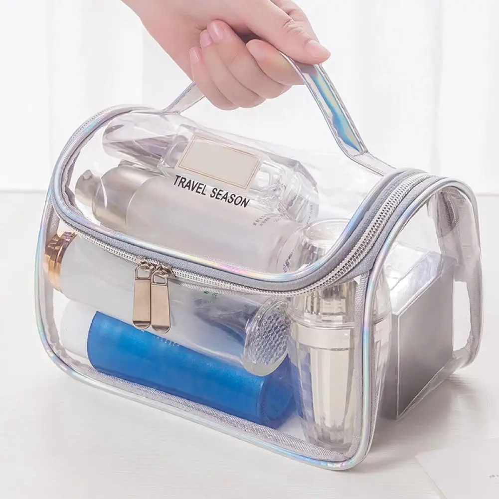 

Transparent Waterproof Travel Cosmetic Bag Toiletry Makeup Zippered Storage Pouch Easy to Carry