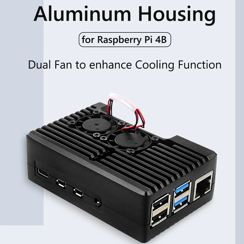 

For Raspberry Pi 4B Aluminum Alloy Case Passive Cooling Shell Case Metal Enclosure Heat Dissipation for Raspberry Pi 4 Model B