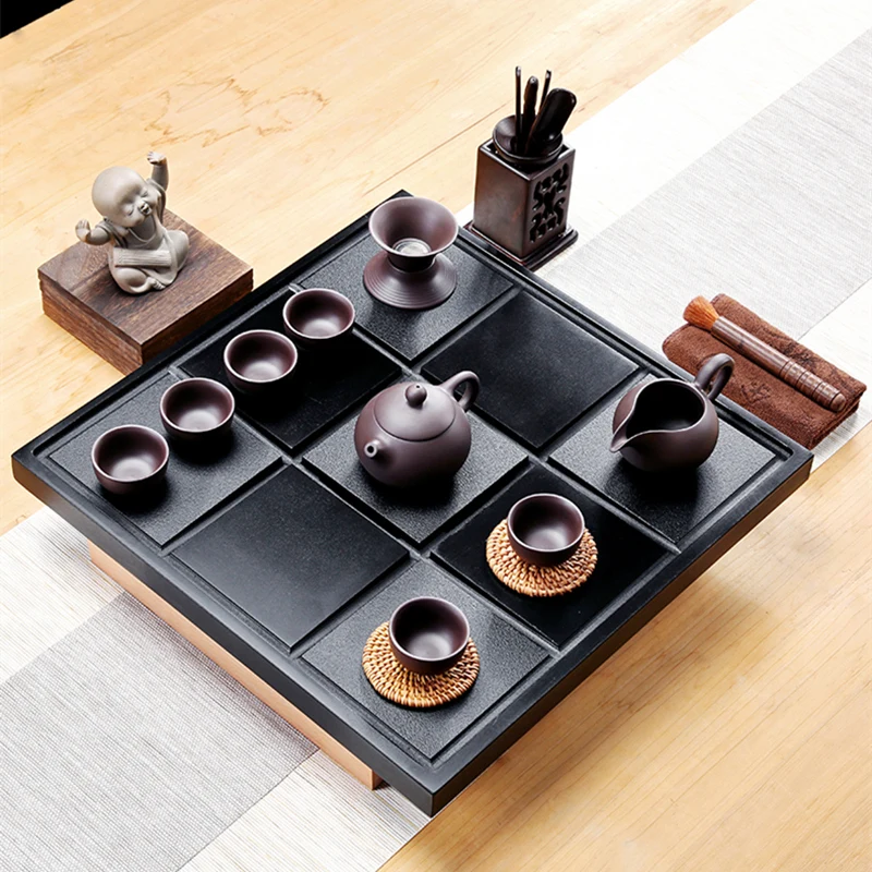 complete tea set with tea tray real yixing zisha kungfu tea sets pot cup pitcher black stone tea tray stainless steel drawer
complete tea set with tea tray real yixing zisha kungfu tea sets pot cup pitcher black stone tea tray stainless steel drawer