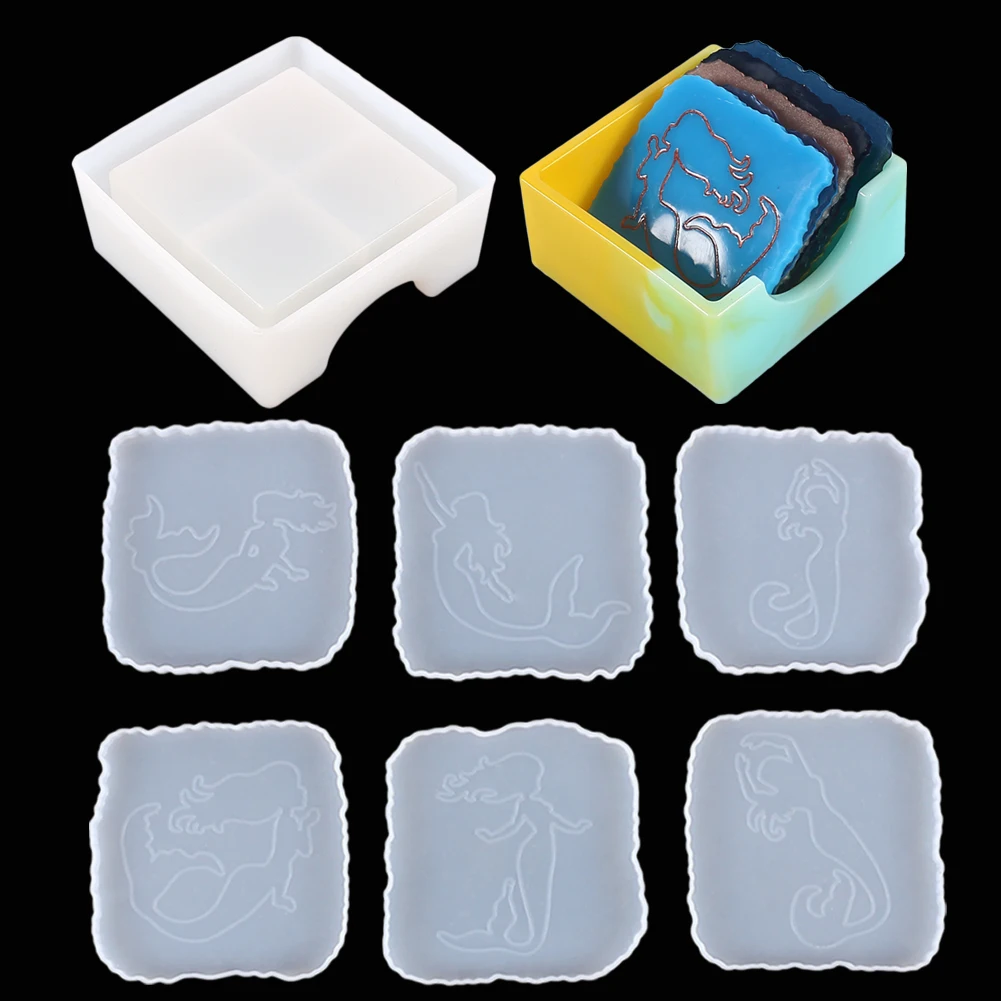 6Pcs Mermaid Coaster Silicone Mold with 1Pc Coaster Storage Box Silicone Mold Set DIY Jewelry Craft Casting Home Decoration
6Pcs Mermaid Coaster Silicone Mold with 1Pc Coaster Storage Box Silicone Mold Set DIY Jewelry Craft Casting Home Decoration