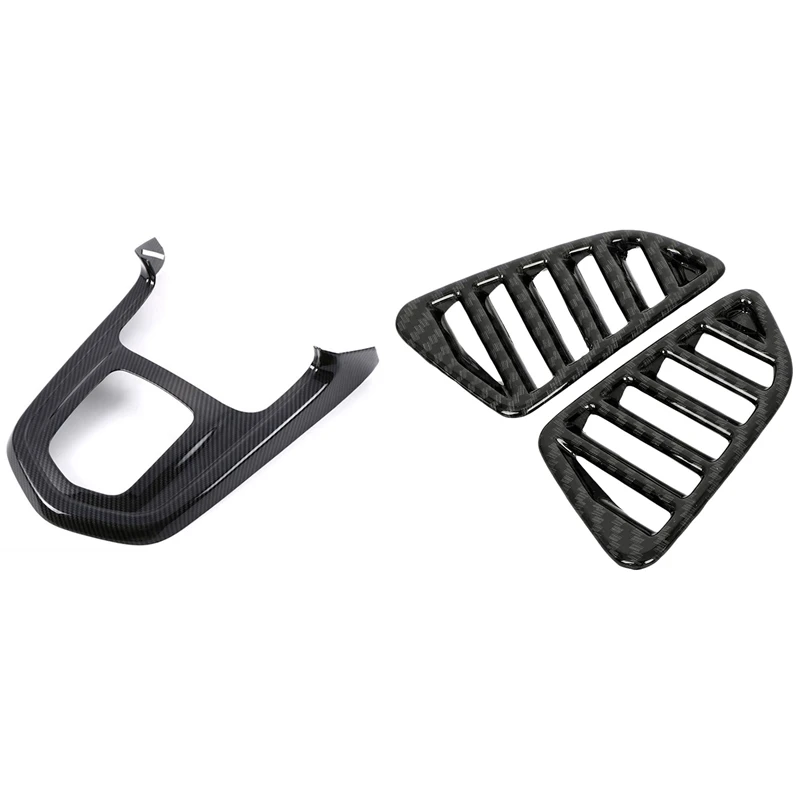 

Air Conditioning Outlet Vent Frame Trim with Car Gear Shift Knob Frame Panel Cover Trim,for Nissan Navara NP300 16-19