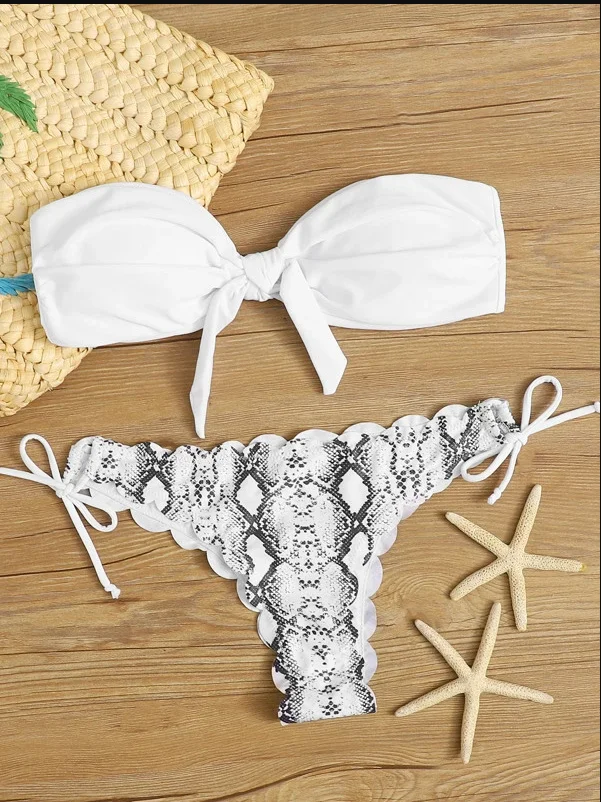 Beach Bikini 2021 Woman Sexy Front Lace Up Tie Strapless Leopard Swimsuit Female Push Up Ruffled Bow Bathing Suit Thong Swimwear
Beach Bikini 2021 Woman Sexy Front Lace Up Tie Strapless Leopard Swimsuit Female Push Up Ruffled Bow Bathing Suit Thong Swimwear