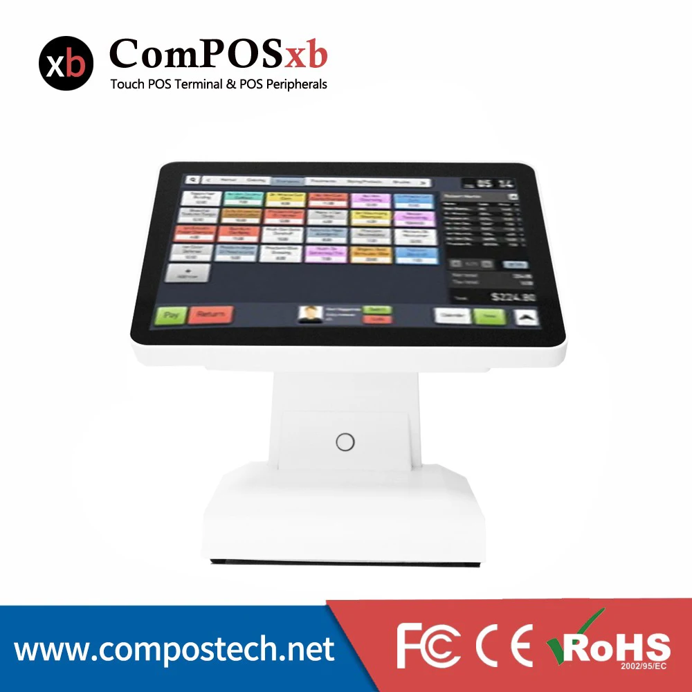 

cash register POS system for retailers and restaurants black POS machine POS terminal ComPOSxb 15'' touch screen Point of Sales