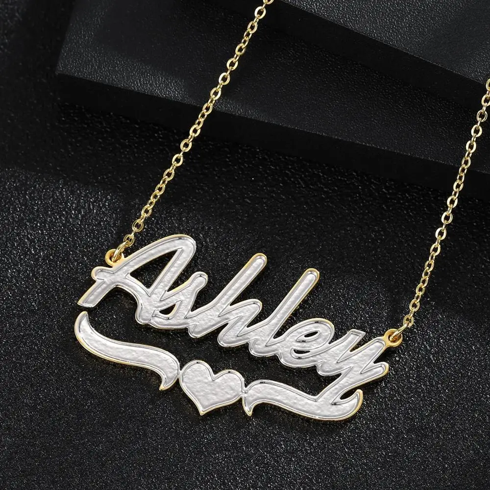 MYDIY Custom Necklace Double Gold plated Nameplate 3D Necklace Personalized Necklaces Choker Women Name Necklace Christmas Gift
MYDIY Custom Necklace Double Gold plated Nameplate 3D Necklace Personalized Necklaces Choker Women Name Necklace Christmas Gift