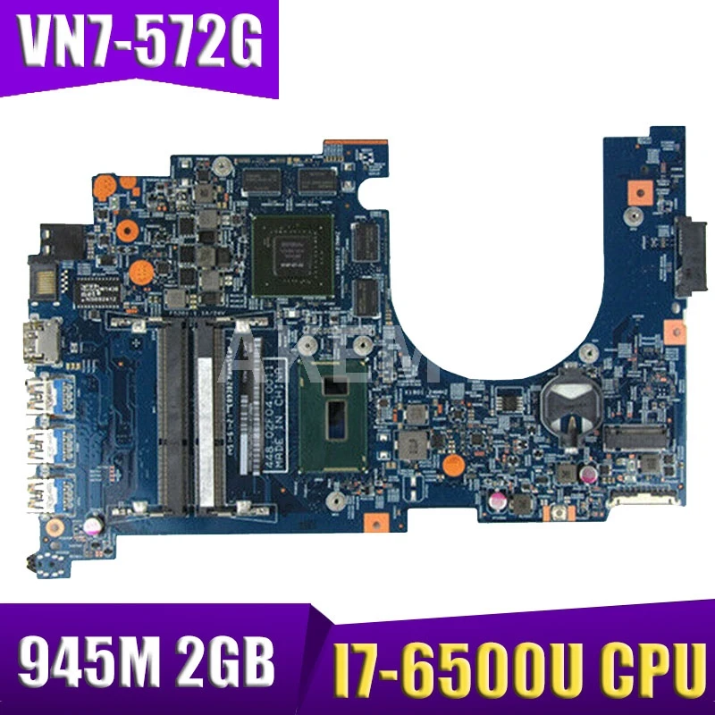 

Akemy для Acer VN7-572 VN7-572G материнская плата для ноутбука I7-6500U Процессор 945 м 2 Гб 14306-1M 448.06C08.001M 448.06C09.001M NBG6G11002