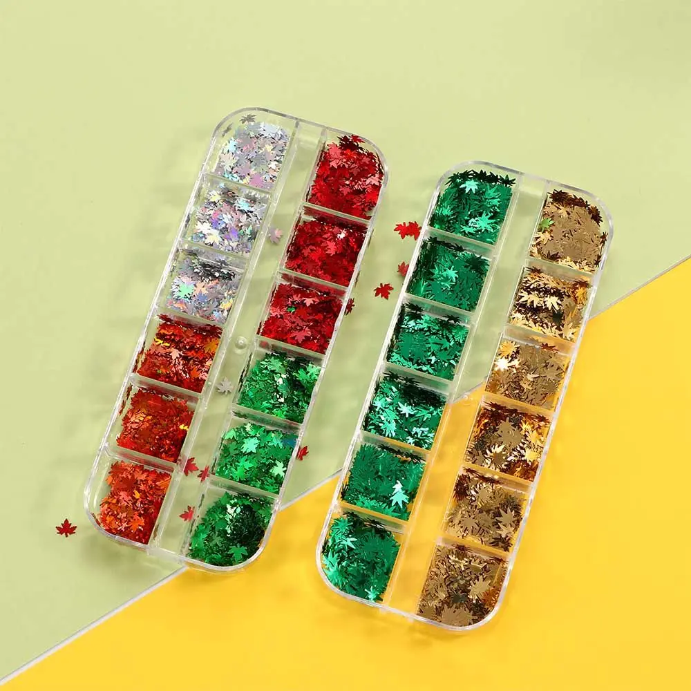 12 Grids Holographic Manicure Laser Nail Sequins Autumn Nail Art Glitter Flakes Maple Leaf Nail Art
12 Grids Holographic Manicure Laser Nail Sequins Autumn Nail Art Glitter Flakes Maple Leaf Nail Art
