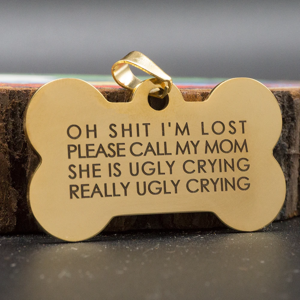 Funny Custom Dog ID tag Stainless Steel Name Tag for Dogs Cats Puppies Collar Anti-Lost Dog Supplies Pet Products
Funny Custom Dog ID tag Stainless Steel Name Tag for Dogs Cats Puppies Collar Anti-Lost Dog Supplies Pet Products