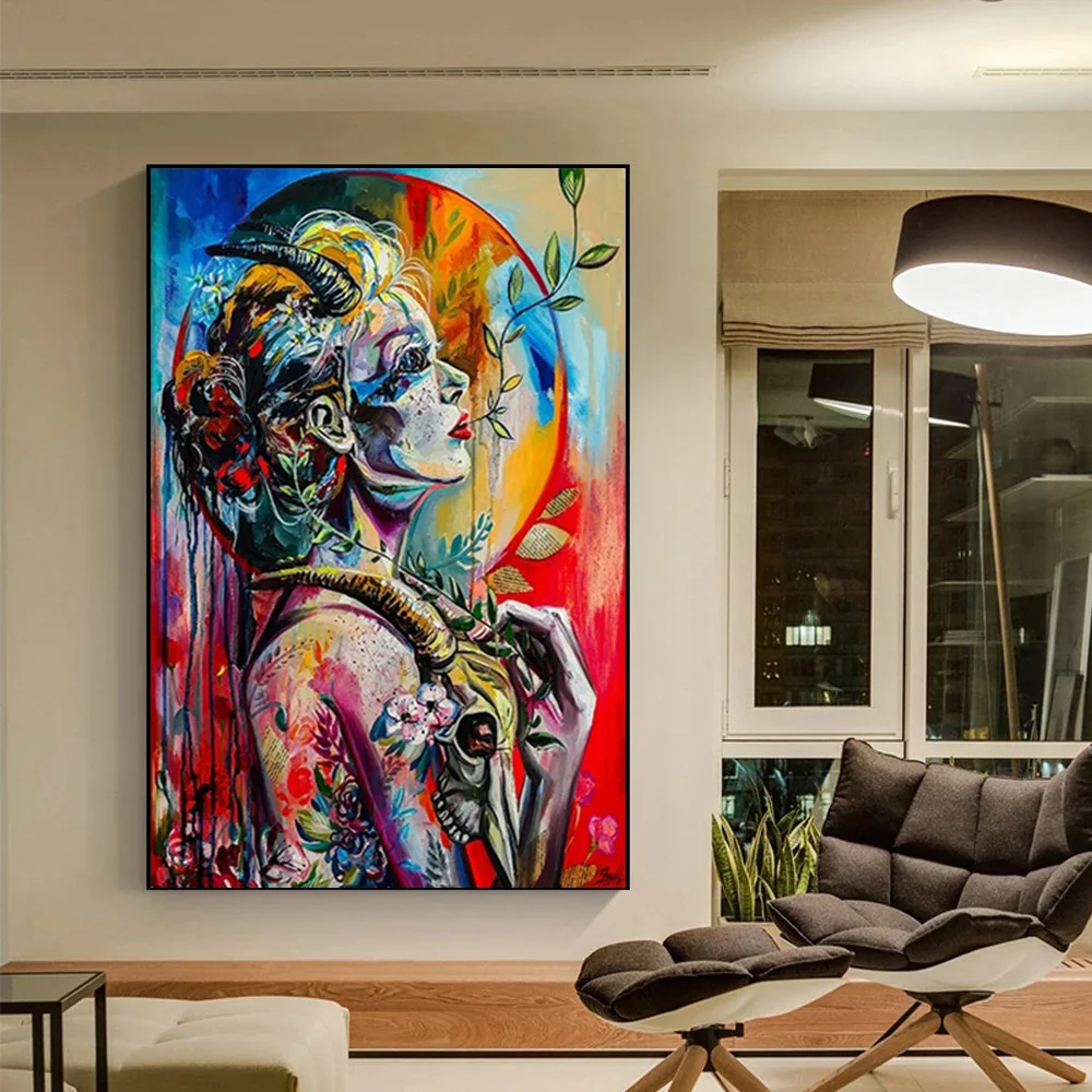 Abstract Colorful Graffiti Art Flower Girl Canvas Paintings on The Wall Posters Prints Art Pictures for Living Room Home Decor
Abstract Colorful Graffiti Art Flower Girl Canvas Paintings on The Wall Posters Prints Art Pictures for Living Room Home Decor