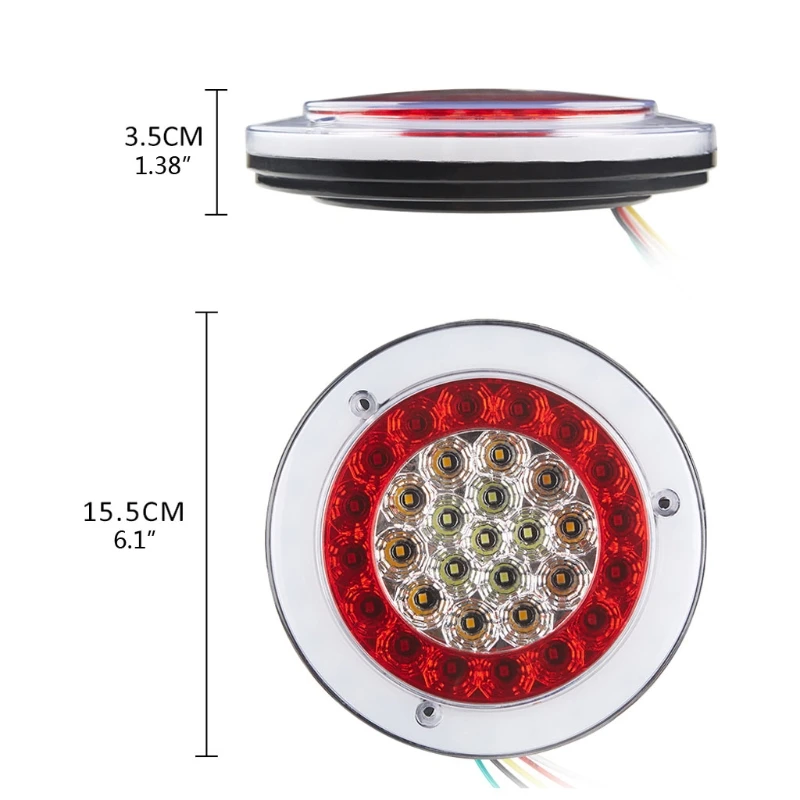 X7AE 2pcs Car Round LED Taillights Stop Tail Turn Lights with Integrated Back-up Reverse and Parking Lights 56 LED for t.u.k.
X7AE 2pcs Car Round LED Taillights Stop Tail Turn Lights with Integrated Back-up Reverse and Parking Lights 56 LED for t.u.k.