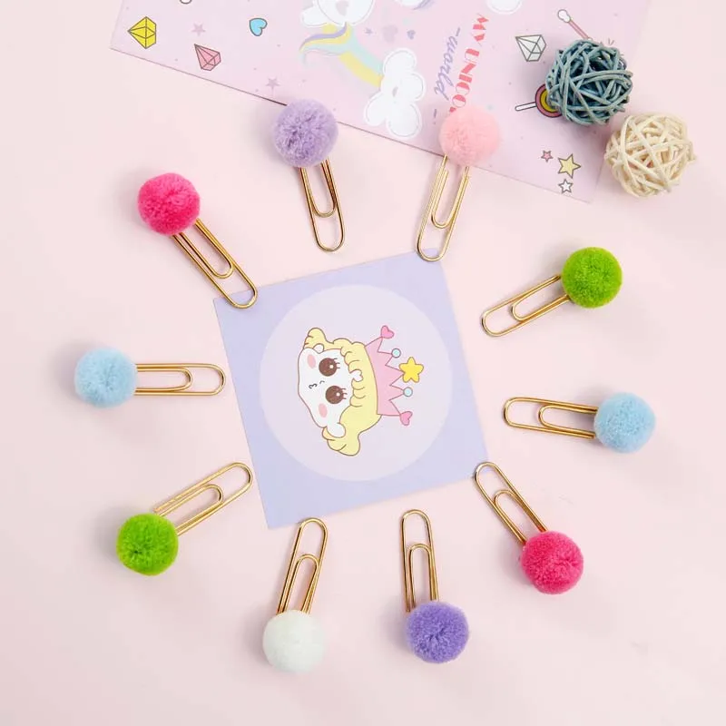10Pcs Bookmark Paperclips Kawaii Plush Ball Paper Clips Small Metal Book Page Markers for Gifts Office Cute School Supplies
10Pcs Bookmark Paperclips Kawaii Plush Ball Paper Clips Small Metal Book Page Markers for Gifts Office Cute School Supplies