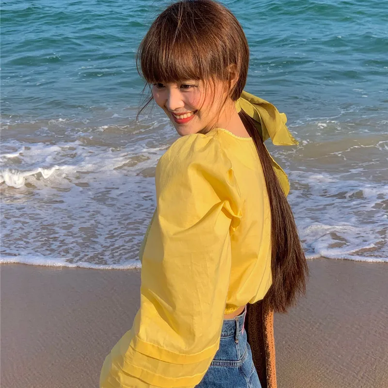 KUSAHIK Korea Chic Square Collar Puff Sleeve Blouse Shirt Lace Patchwork High Waist Short Tops Causal Blusas Mujer De Moda 6F989
KUSAHIK Korea Chic Square Collar Puff Sleeve Blouse Shirt Lace Patchwork High Waist Short Tops Causal Blusas Mujer De Moda 6F989