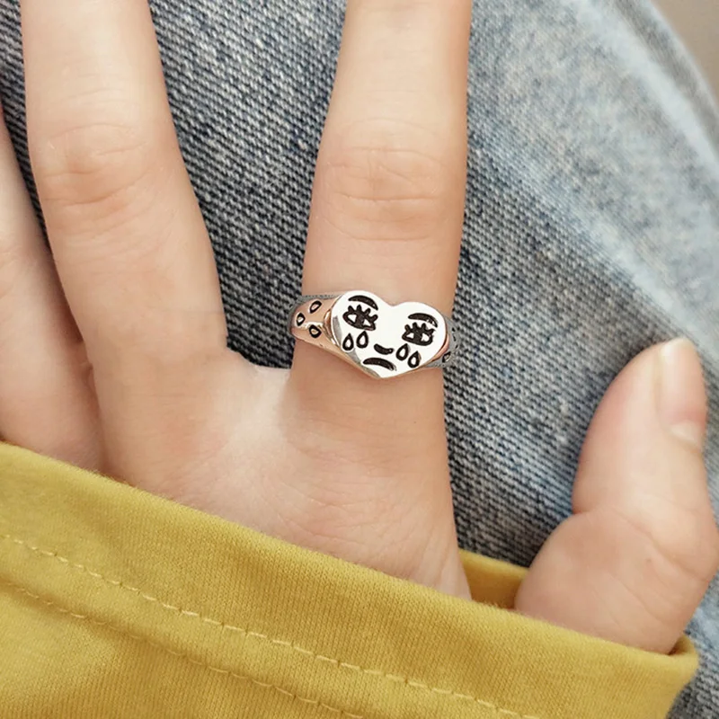 Crying Heart Ring for Women Vintage Open Adjustable Rings Silver Color Personality Korean Jewelry Hip Hop Accessories Party Gift
Crying Heart Ring for Women Vintage Open Adjustable Rings Silver Color Personality Korean Jewelry Hip Hop Accessories Party Gift