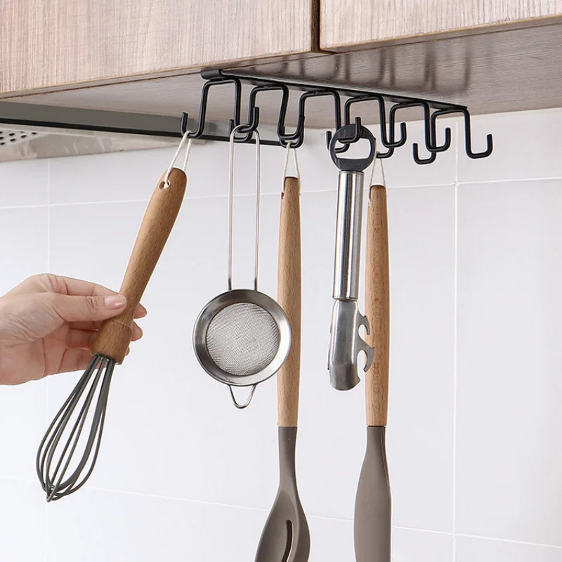 Kitchen Double Row Hook Punch-free Wall Cabinet Hook Multi-Purpose Hooks Cup Spatula Storage Cabinet Hook Kitchen Utensils
Kitchen Double Row Hook Punch-free Wall Cabinet Hook Multi-Purpose Hooks Cup Spatula Storage Cabinet Hook Kitchen Utensils