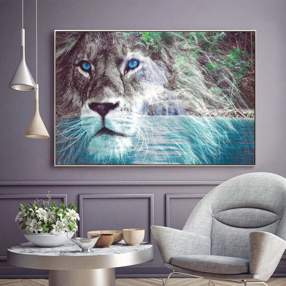 Modern Animal Art Painting Posters and Prints on the Wall Canvas Art African Lion Picture For Living Room Cuadros Home Decor 
Modern Animal Art Painting Posters and Prints on the Wall Canvas Art African Lion Picture For Living Room Cuadros Home Decor