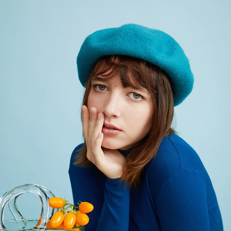 Autumn and winter women's hat wool beret blue-green autumn and winter British retro painter hat peacock blue
Autumn and winter women's hat wool beret blue-green autumn and winter British retro painter hat peacock blue