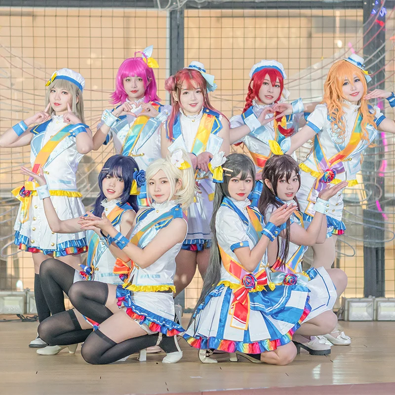 LoveLive Nijigasaki High School Idol Club Rainbow Rose Cosplay Costumes Women Cute Dancing Dress Halloween Uniforms Custom Made
LoveLive Nijigasaki High School Idol Club Rainbow Rose Cosplay Costumes Women Cute Dancing Dress Halloween Uniforms Custom Made