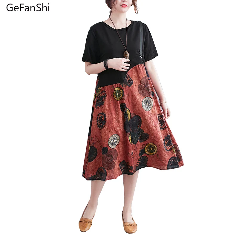 2021 Spring Summer Women Dress Plus Size Vintage Casual Loose Fashion Patchwork Dress Elegant Cotton Linen Ladies Dresses
2021 Spring Summer Women Dress Plus Size Vintage Casual Loose Fashion Patchwork Dress Elegant Cotton Linen Ladies Dresses