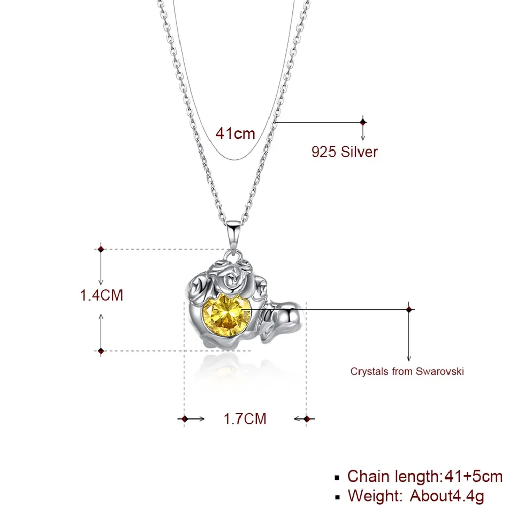 S925 Sterling Silver Necklace 12 Zodiac Leo Chokers Necklace with Shiny Crystle for Women Party Luxury Jewelry SVN392
S925 Sterling Silver Necklace 12 Zodiac Leo Chokers Necklace with Shiny Crystle for Women Party Luxury Jewelry SVN392