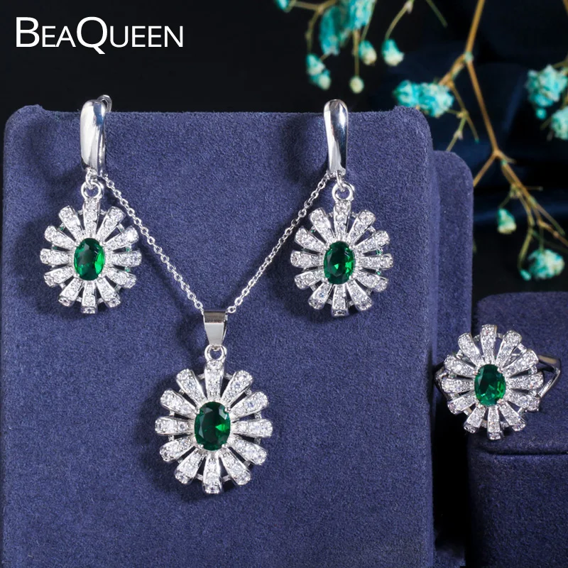 Ювелирные наборы BeaQueen из 3 предметов, кольцо, серьги и кулон с изумрудом и зеленым кубическим цирконием, ожерелье для женщин на годовщину JS004
Ювелирные наборы BeaQueen из 3 предметов, кольцо, серьги и кулон с изумрудом и зеленым кубическим цирконием, ожерелье для женщин на годовщину JS004