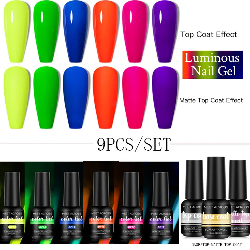 Mtssii 9PCS Luminous Gel Polish Set Nail Art Bright Color Varnish Soak Off Uv Led Gel Long Lasting Matte Base Top Coat Liquid
Mtssii 9PCS Luminous Gel Polish Set Nail Art Bright Color Varnish Soak Off Uv Led Gel Long Lasting Matte Base Top Coat Liquid