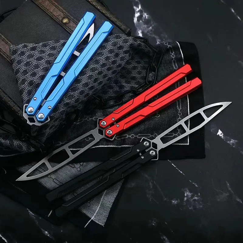 New Arrival Butterfly Trainer Jilt Knife 420 Blade 6061 Aviation Aluminum Handle Bushing System Free-swinging Knife
New Arrival Butterfly Trainer Jilt Knife 420 Blade 6061 Aviation Aluminum Handle Bushing System Free-swinging Knife