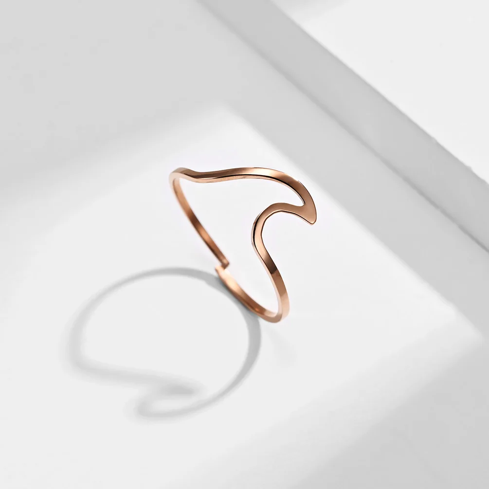 Wave opening adjustable ladies elegant titanium steel rose gold plated tail ring ring
Wave opening adjustable ladies elegant titanium steel rose gold plated tail ring ring