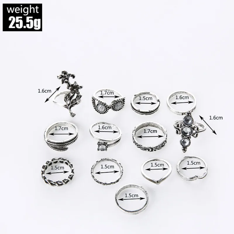 Trendy Finger Ring Set for Women Carved Feather Rings 13 Pcs/set Fashion Party Jewelry
Trendy Finger Ring Set for Women Carved Feather Rings 13 Pcs/set Fashion Party Jewelry