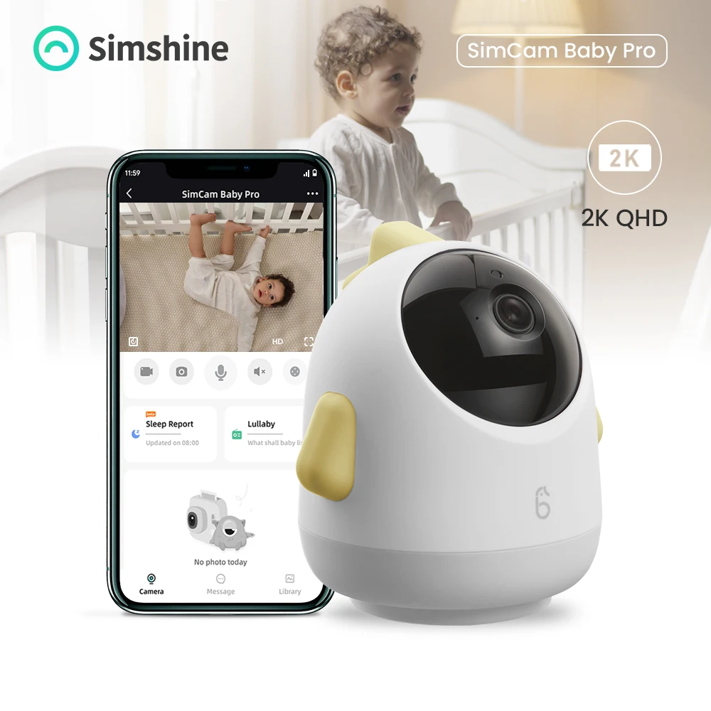 Simshine Electronic Baby Monitor WIFI Wireless Surveillance camera Nanny camera 2K HD Security Night Vision Face & Sleep Camera
Simshine Electronic Baby Monitor WIFI Wireless Surveillance camera Nanny camera 2K HD Security Night Vision Face & Sleep Camera