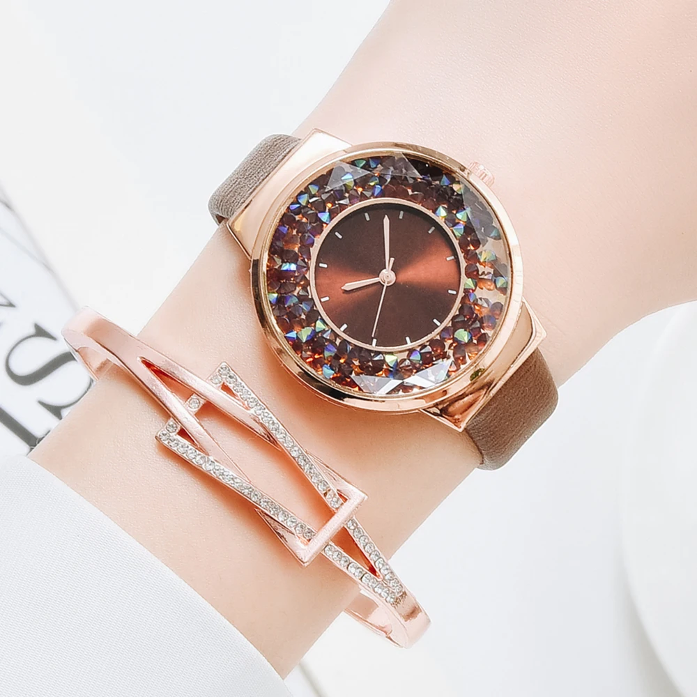 Simple Watch Women Luxury Ladies Quartz Leather Strap Movable Rhinestones Watch Female Wristwatches Brown Clock Relogio Feminino
Simple Watch Women Luxury Ladies Quartz Leather Strap Movable Rhinestones Watch Female Wristwatches Brown Clock Relogio Feminino