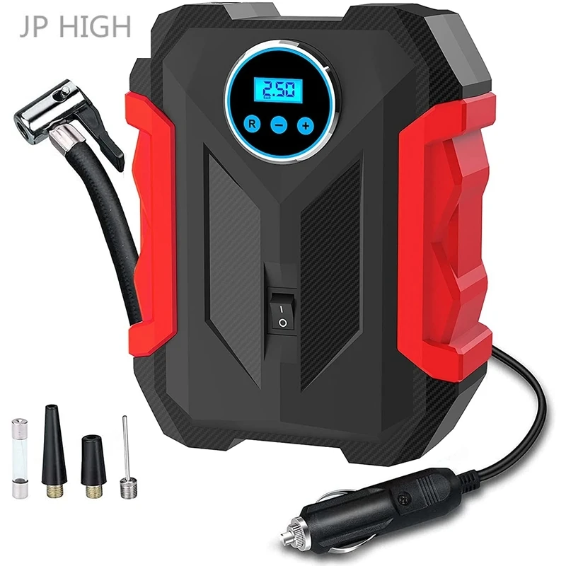 Digital Air Compressor for Car Pump Portable Tire Inflator with LED Light DC 12V 120W, Air Pump Auto Shut Off, Red
Digital Air Compressor for Car Pump Portable Tire Inflator with LED Light DC 12V 120W, Air Pump Auto Shut Off, Red