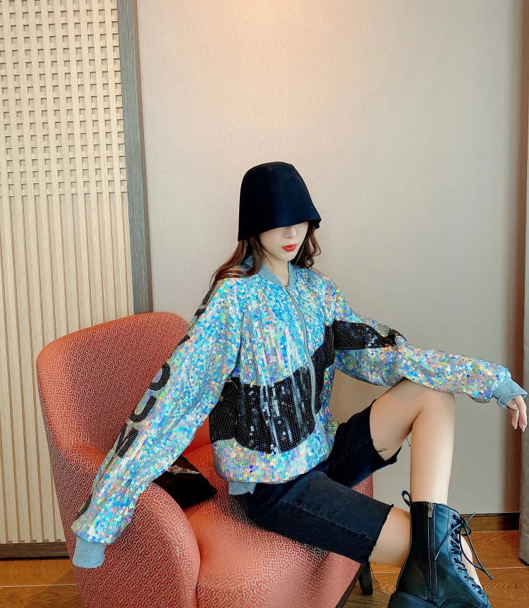 New Sequined Jackets Women Autumn Spring Sequins Jackets Femme Bling Bling Shiny Coats
New Sequined Jackets Women Autumn Spring Sequins Jackets Femme Bling Bling Shiny Coats