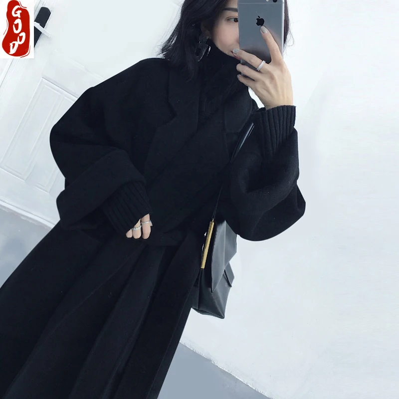 Winter Wool Coat Female Korean Double Sided No Cashmere Jacket Women X-Long Coat Belt Ladies Autumn Woolen Overcoat N16
Winter Wool Coat Female Korean Double Sided No Cashmere Jacket Women X-Long Coat Belt Ladies Autumn Woolen Overcoat N16