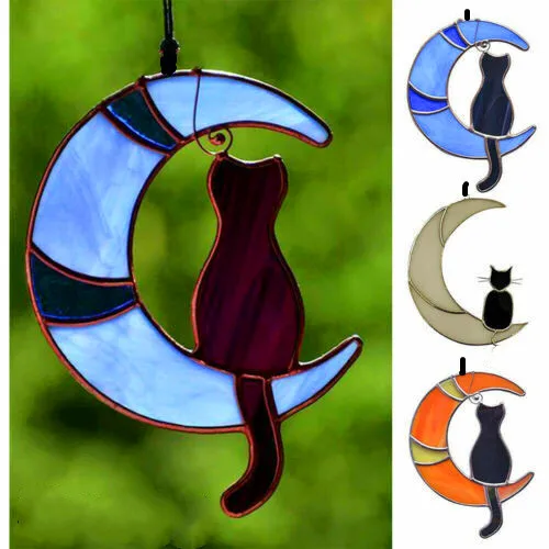 Stained Glass Cat On The Moon Window Hanging Sticker Sun Catcher Cat Lover Gift Pet Gift Black Cat On The Moon Home Decor
Stained Glass Cat On The Moon Window Hanging Sticker Sun Catcher Cat Lover Gift Pet Gift Black Cat On The Moon Home Decor