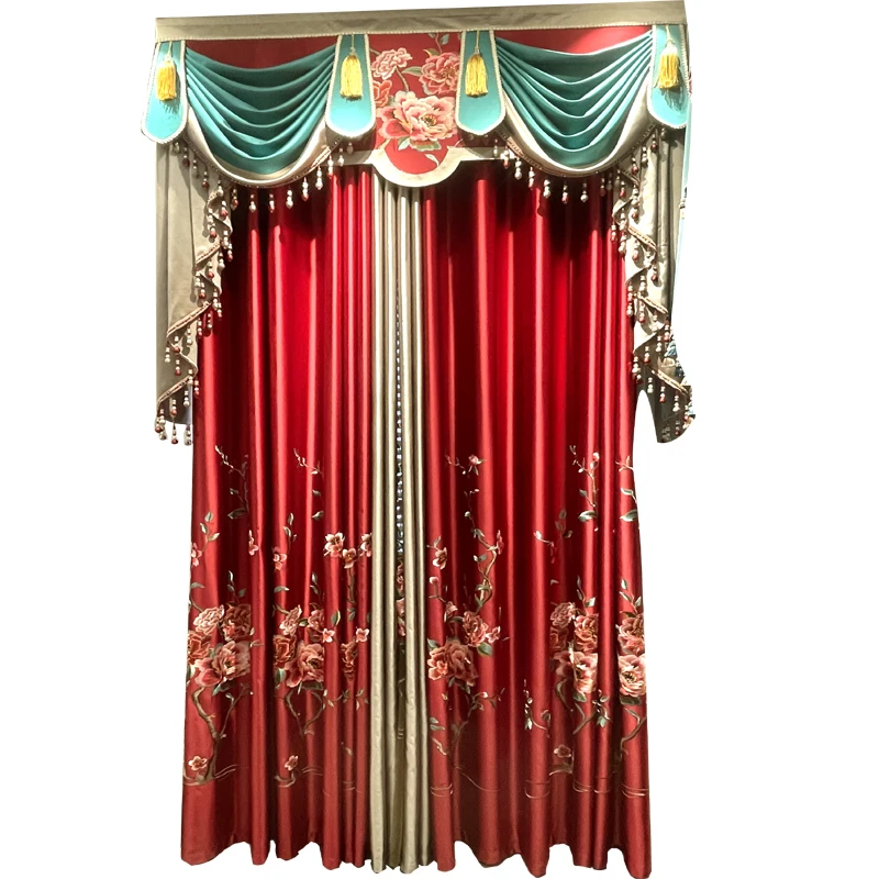 Luxury Floral Embroidered Silk-like Curtains for Living Room Chinese Style High Quality Palace Wedding Red Curtain Eco-Friendly
Luxury Floral Embroidered Silk-like Curtains for Living Room Chinese Style High Quality Palace Wedding Red Curtain Eco-Friendly