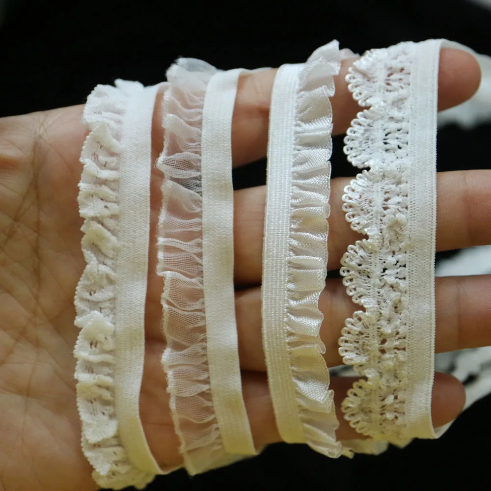 5yard Elastic lace trims for Clothes nylon ruffle white lace trimmings and ribbons DIY craft accessories
5yard Elastic lace trims for Clothes nylon ruffle white lace trimmings and ribbons DIY craft accessories