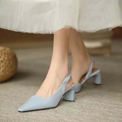 sandals heels thick Baotou women's yellow shallow mouth summer pointed empty words with white medium and high heels 2021 woman p
sandals heels thick Baotou women's yellow shallow mouth summer pointed empty words with white medium and high heels 2021 woman p