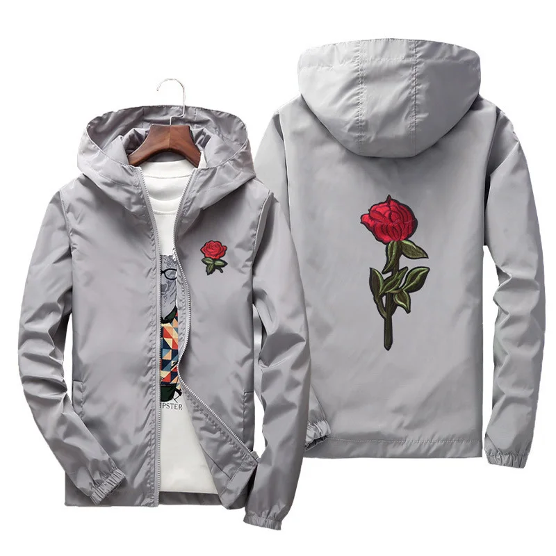 Men's Hooded Jackets Dropshipping 2018 Autumn Embroidery Rose Windbreaker Men Women Basic Jackets Lightweight Coats Male Famale
Men's Hooded Jackets Dropshipping 2018 Autumn Embroidery Rose Windbreaker Men Women Basic Jackets Lightweight Coats Male Famale