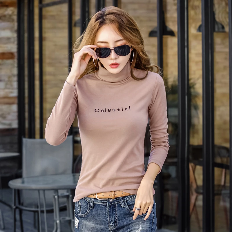 2019 Autumn Women T Shirts Long Sleeve Shirt Top Office Lady Cotton Embroidery Letter Turtleneck Plus Size Tshirt Women Winter
2019 Autumn Women T Shirts Long Sleeve Shirt Top Office Lady Cotton Embroidery Letter Turtleneck Plus Size Tshirt Women Winter
