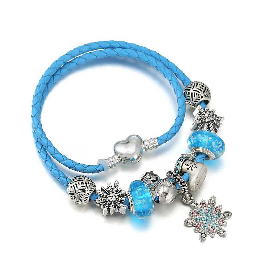 Seialoy New Blue Leather Bracelets For Child Snowflake Ice Crystals Luminous Glass Beaded Snow Boots Charm Bracelet Xmas Gifts
Seialoy New Blue Leather Bracelets For Child Snowflake Ice Crystals Luminous Glass Beaded Snow Boots Charm Bracelet Xmas Gifts