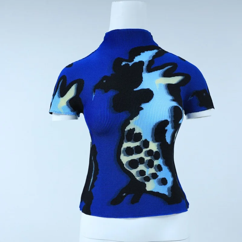 TVVOVVIN top Pleated for women 2020 summer new printed half high collar elastic fabric short sleeve t-shirt famale fashion YJ783
TVVOVVIN top Pleated for women 2020 summer new printed half high collar elastic fabric short sleeve t-shirt famale fashion YJ783
