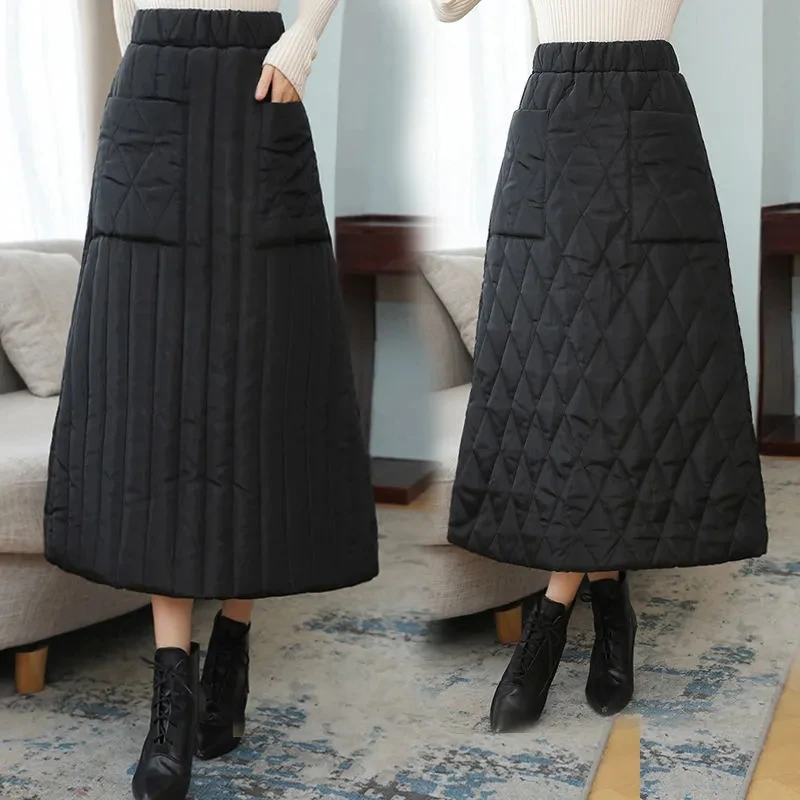 Plus Size Mom's Cotton Winter Skirt SWindproof High Elastic Waist A-Line Skirt Women Elegant Stripe Argyle Thicken Warm Bottoms
Plus Size Mom's Cotton Winter Skirt SWindproof High Elastic Waist A-Line Skirt Women Elegant Stripe Argyle Thicken Warm Bottoms