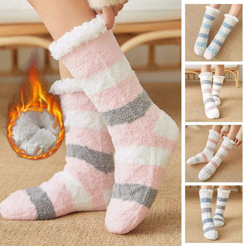 Coral Fleece Socks Women's Winter Warm Soft Floor Socks Mid-Calf Slippers Knit Hosiery Fleece Lined Woman Sox Velvet Thick Sock
Coral Fleece Socks Women's Winter Warm Soft Floor Socks Mid-Calf Slippers Knit Hosiery Fleece Lined Woman Sox Velvet Thick Sock